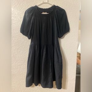 Black Puff Sleeve Smocked Dress - Universal Thread (M)